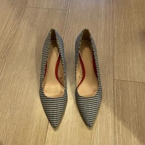 Zara Houndstooth Low Block Heel